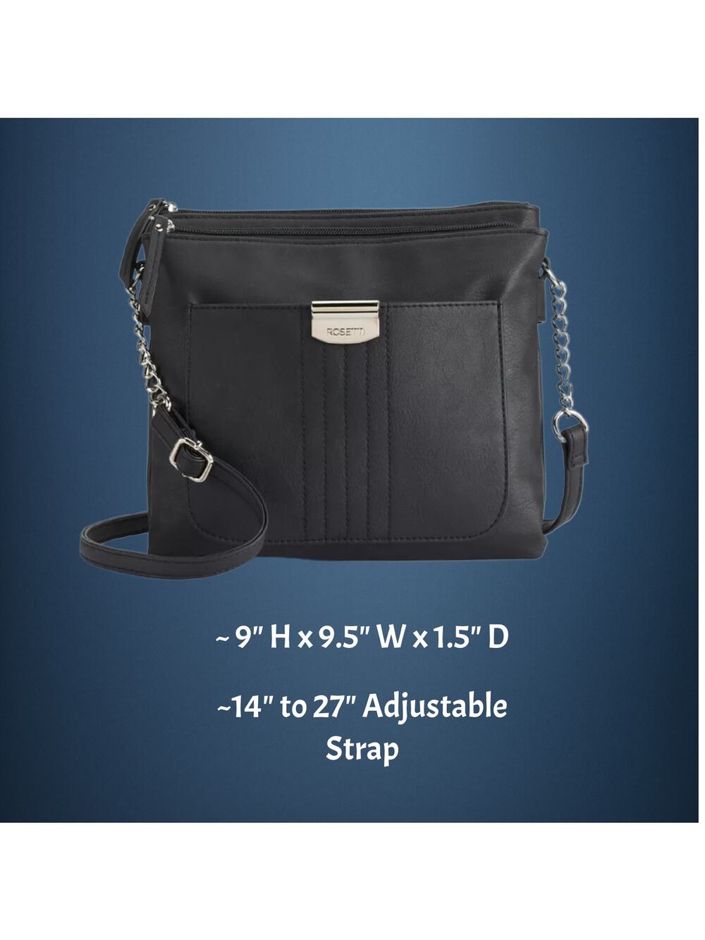 New Black Rosetti Midge Crossbody Bag With Adjustable Strap